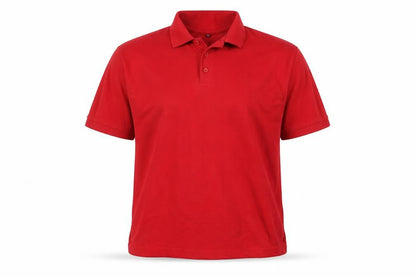 Front view of Preworn men’s red polo, size XL