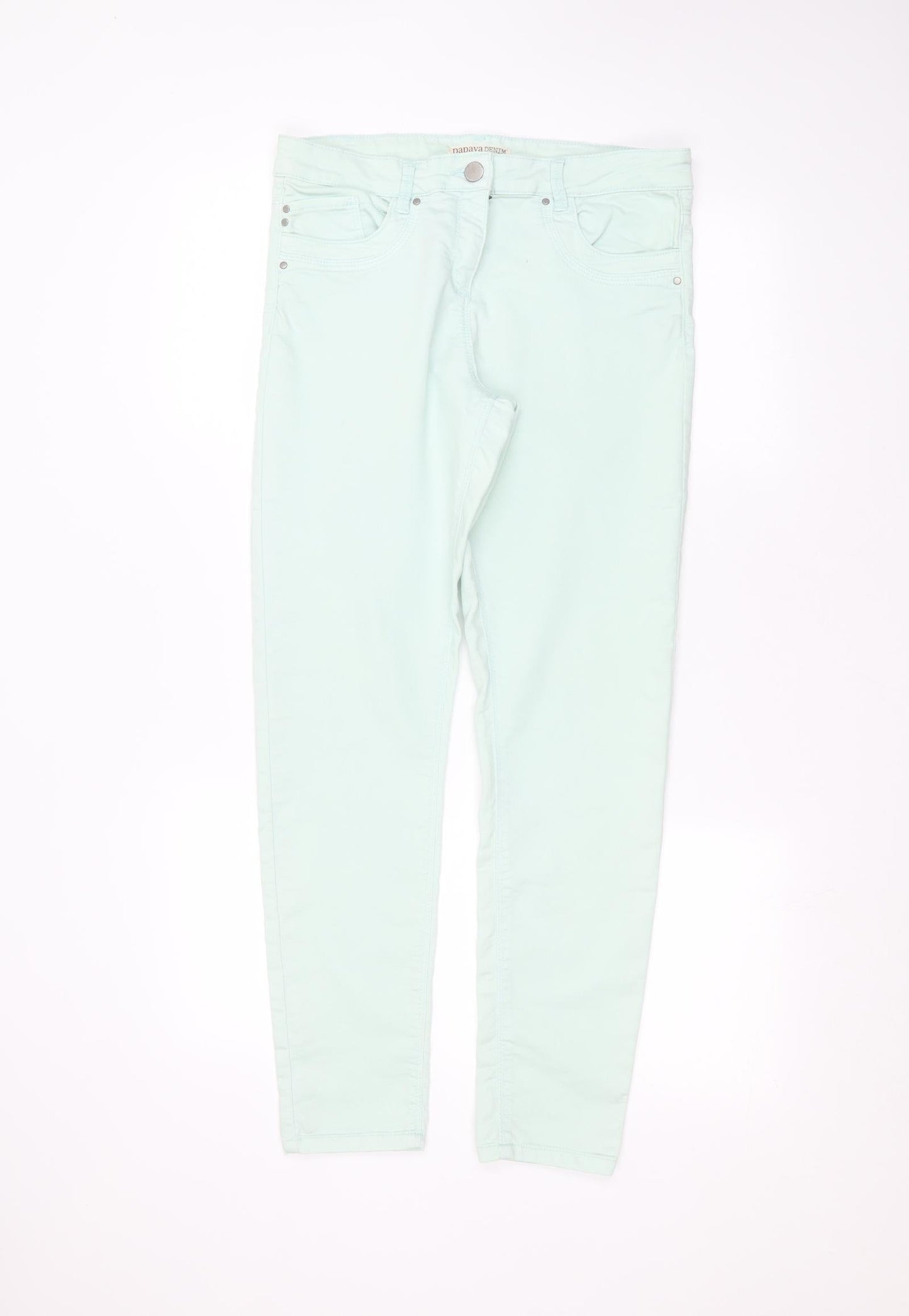 Womens UK Size 12 Papaya Regular Fit Skinny Green Jeans