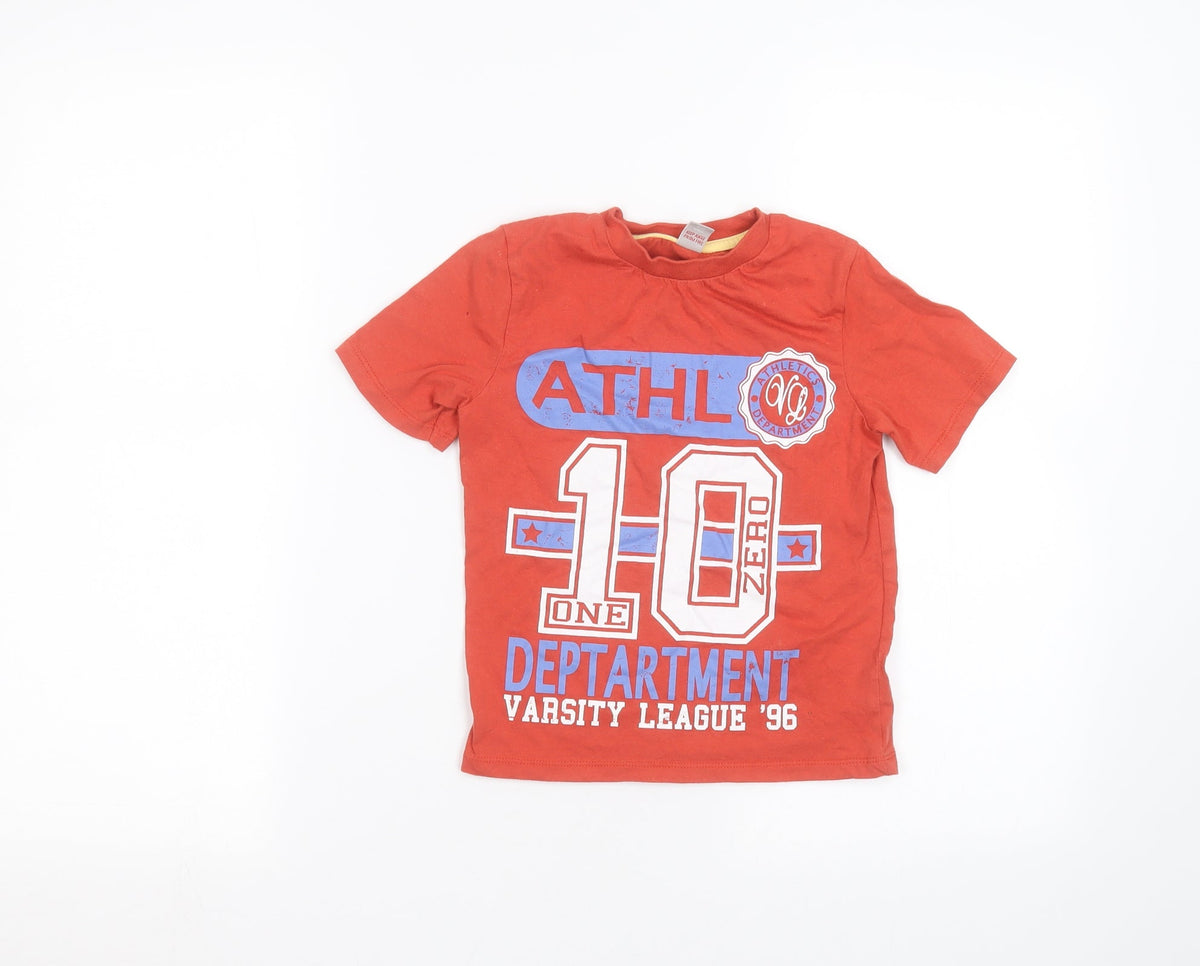 Additional front view of Tu boys’ orange basic t-shirt, size 4, years