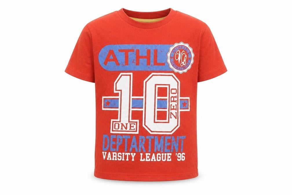 Front view of Tu boys’ orange basic t-shirt, size 4, years