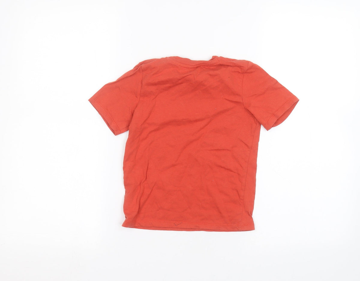 Back view of Tu boys’ orange basic t-shirt, size 4, years
