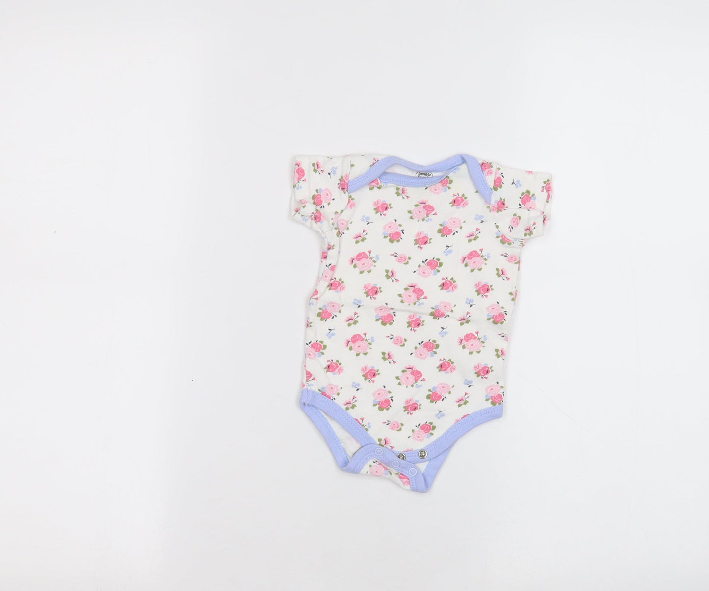 Luvable Friends Baby White Spotted  Babygrow One-Piece Size 0-3 Months