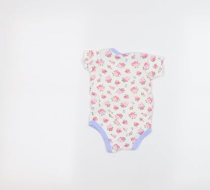 Luvable Friends Baby White Spotted  Babygrow One-Piece Size 0-3 Months
