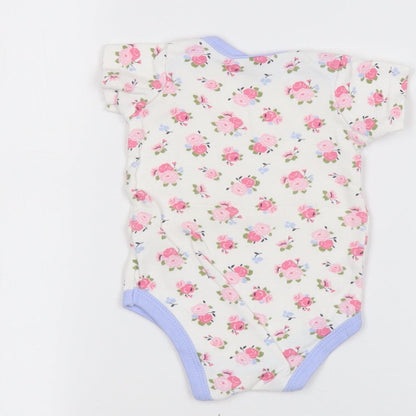 Luvable Friends Baby White Spotted  Babygrow One-Piece Size 0-3 Months