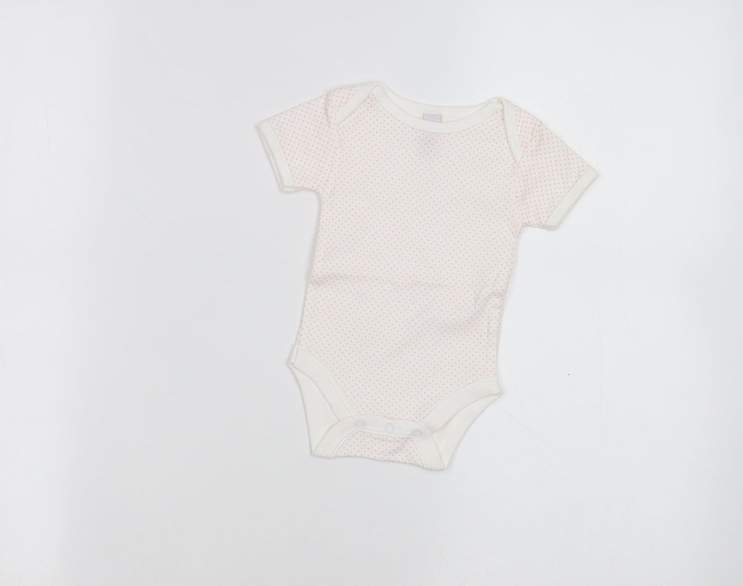 First Wish Baby White Polka Dot  Babygrow One-Piece Size 0-3 Months