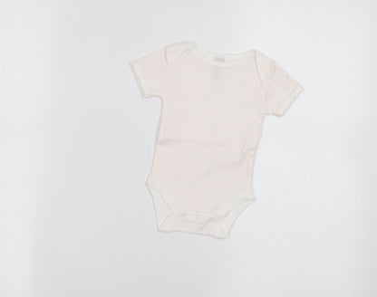 First Wish Baby White Polka Dot  Babygrow One-Piece Size 0-3 Months