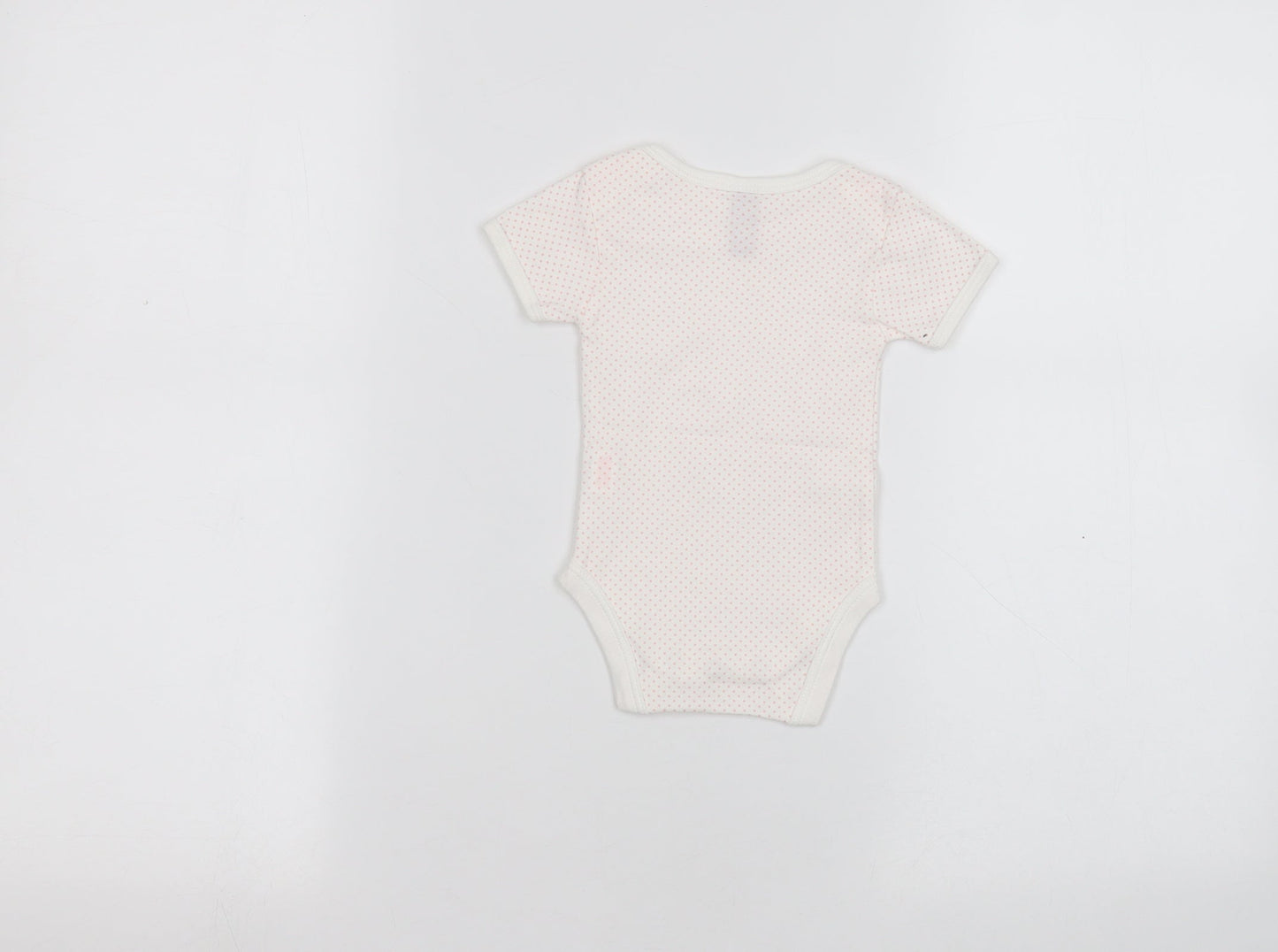 First Wish Baby White Polka Dot  Babygrow One-Piece Size 0-3 Months