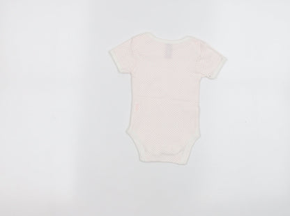 First Wish Baby White Polka Dot  Babygrow One-Piece Size 0-3 Months