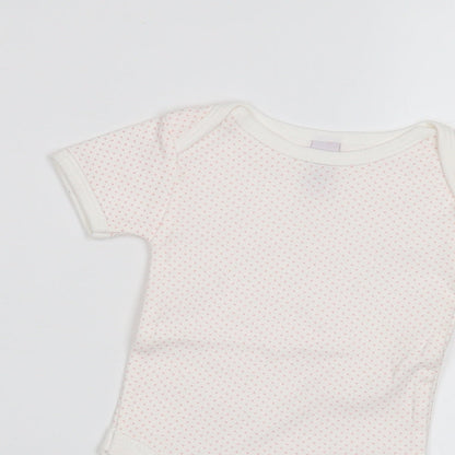 First Wish Baby White Polka Dot  Babygrow One-Piece Size 0-3 Months