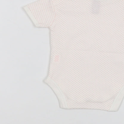 First Wish Baby White Polka Dot  Babygrow One-Piece Size 0-3 Months