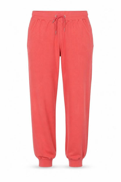 Front view of Cotton Traders women’s orange sweatpants, size UK 10, 26-inch leg