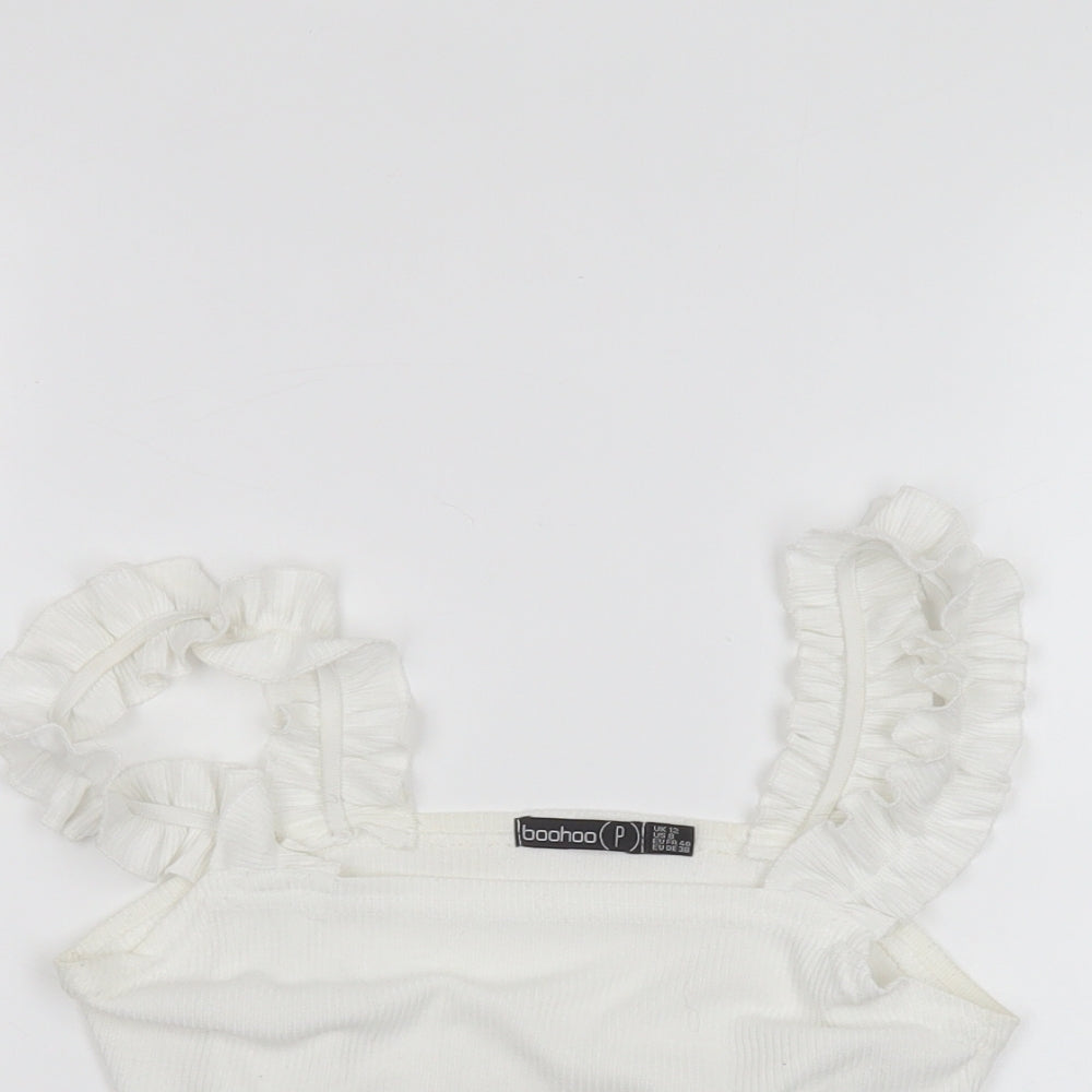 Boohoo Womens White   Basic T-Shirt Size 12
