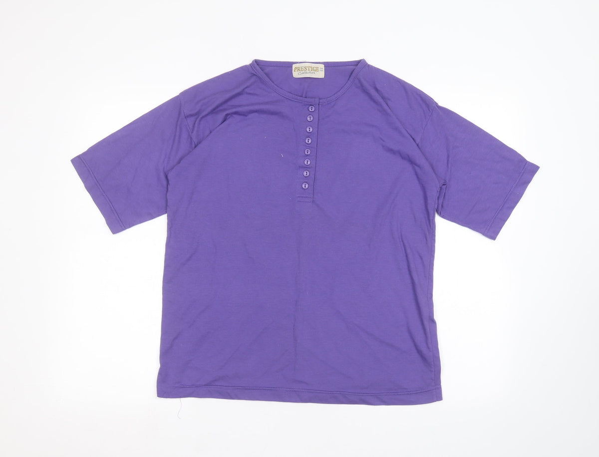 Additional front view of Prestige women’s purple basic t-shirt one size