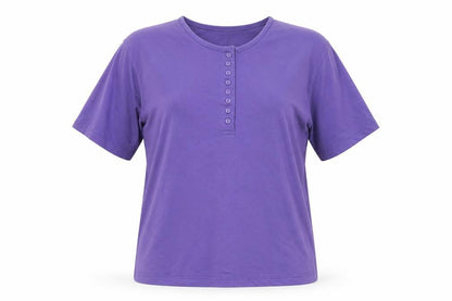 Front view of Prestige women’s purple basic t-shirt one size