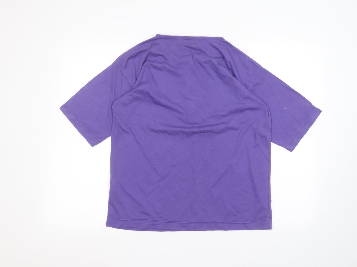 Back view of Prestige women’s purple basic t-shirt one size