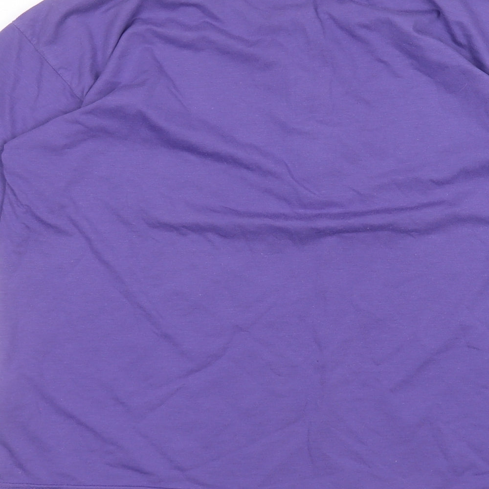 Brand and care label for Prestige women’s purple basic t-shirt one size