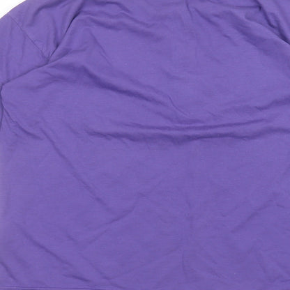 Brand and care label for Prestige women’s purple basic t-shirt one size