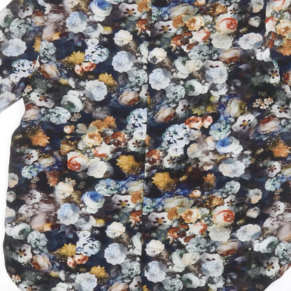 Womens UK Size XS Zara Black Basic Button-Up