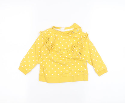 H&M Baby Yellow Polka Dot  Pullover Jumper Size 12-18 Months