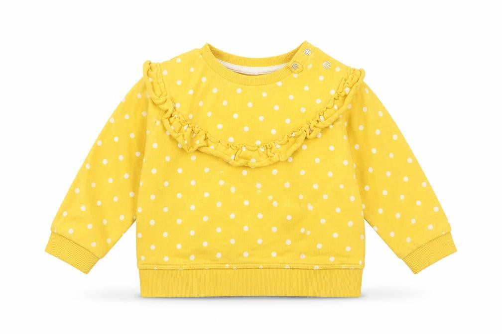 Front view of H&M Baby Yellow Polka Dot jumper, size 12-18, Months