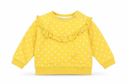 Front view of H&M Baby Yellow Polka Dot jumper, size 12-18, Months