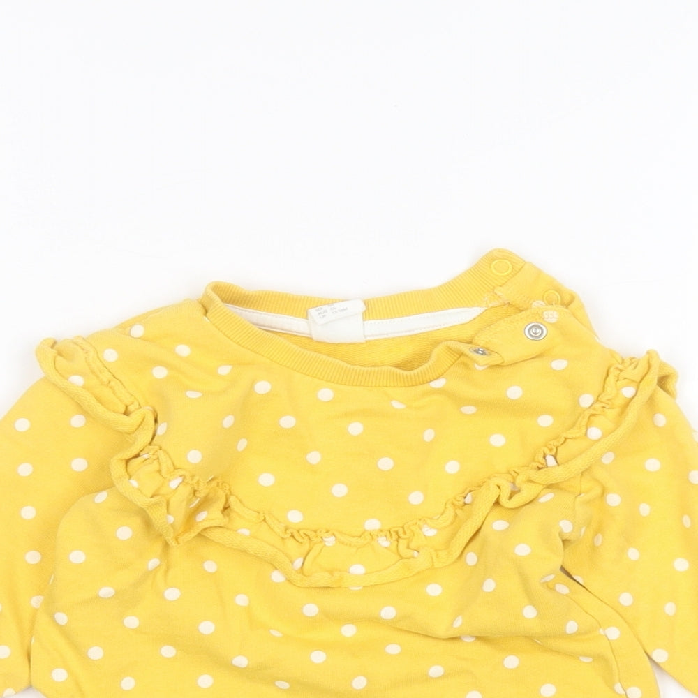 H&M Baby Yellow Polka Dot  Pullover Jumper Size 12-18 Months