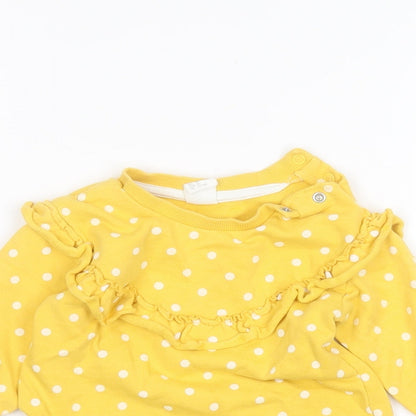 H&M Baby Yellow Polka Dot  Pullover Jumper Size 12-18 Months