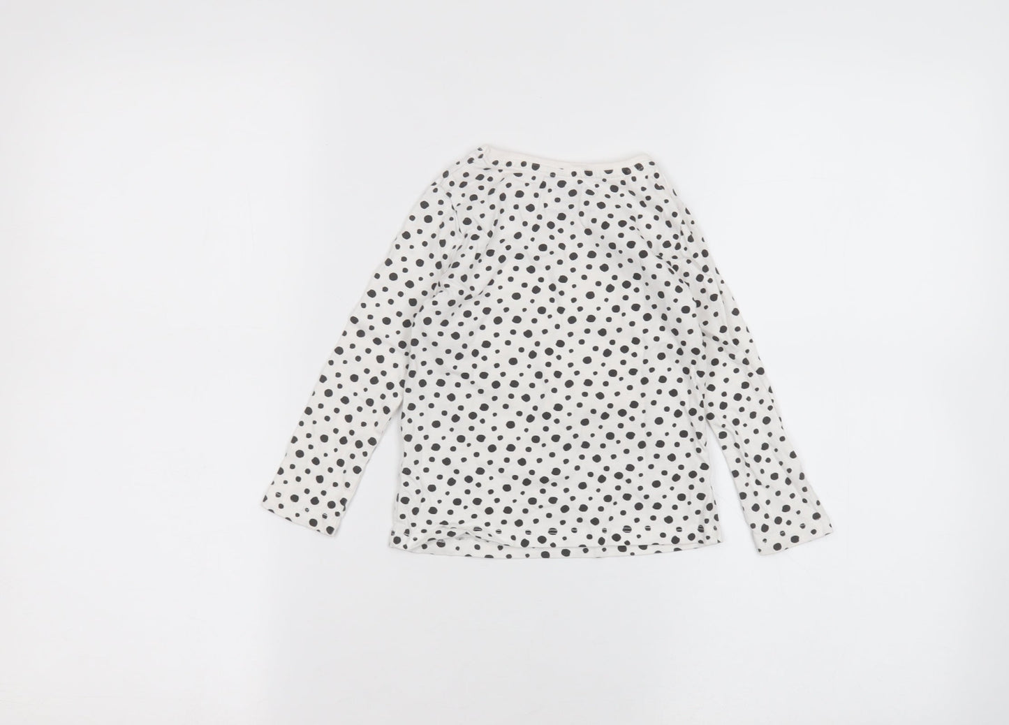 Primark Girls White Polka Dot  Basic T-Shirt Size 2-3 Years