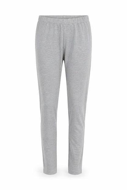 Front view of Preworn women’s grey sweatpants, size S, 28-inch leg