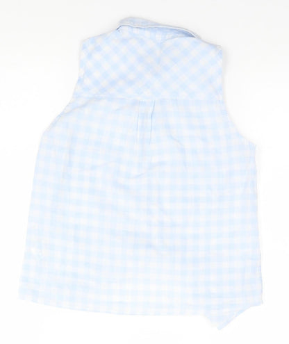Womens UK Size S Bershka Blue Basic Button-Up