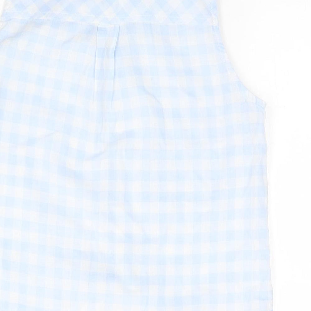 Womens UK Size S Bershka Blue Basic Button-Up