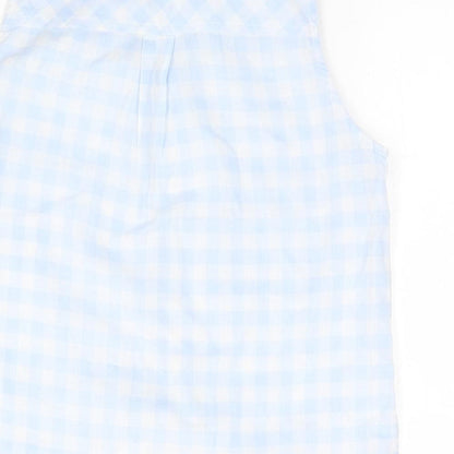 Womens UK Size S Bershka Blue Basic Button-Up