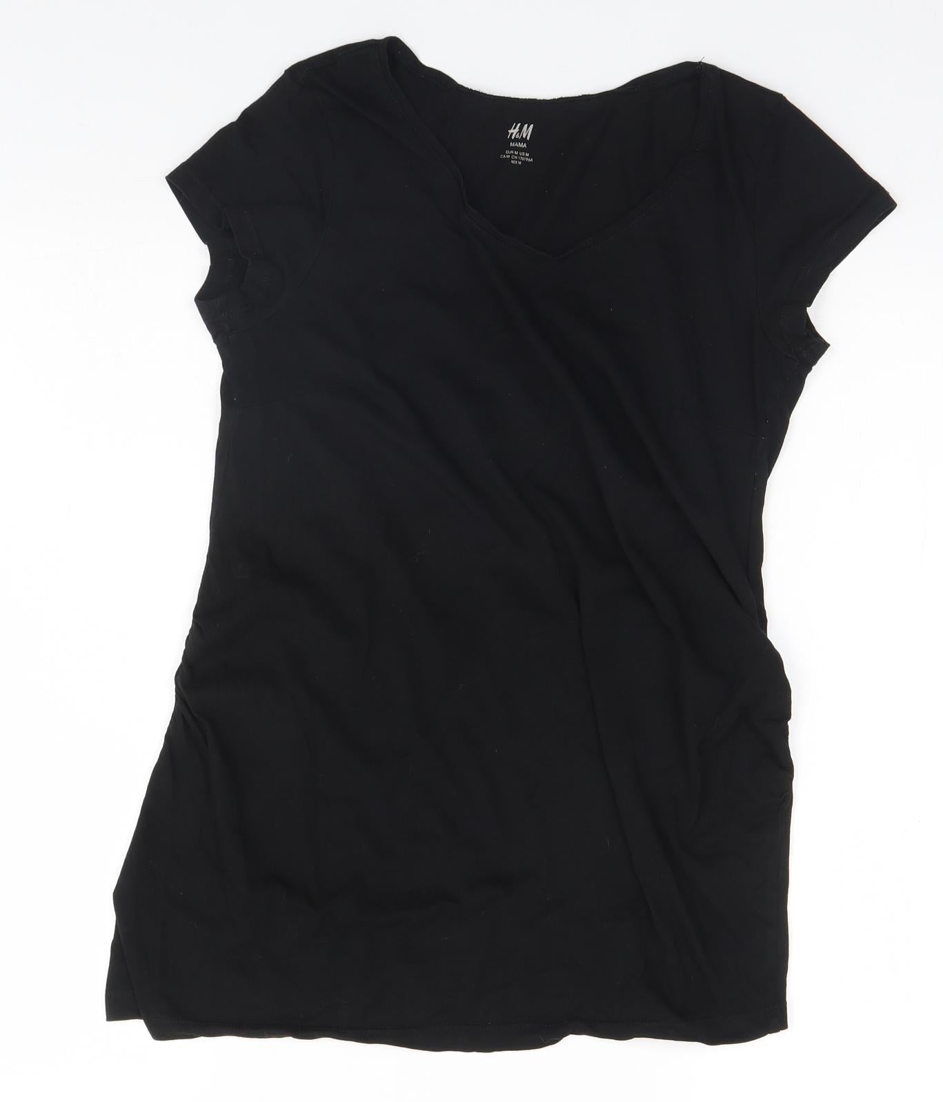 Womens UK Size M H&M Black Basic T-Shirt