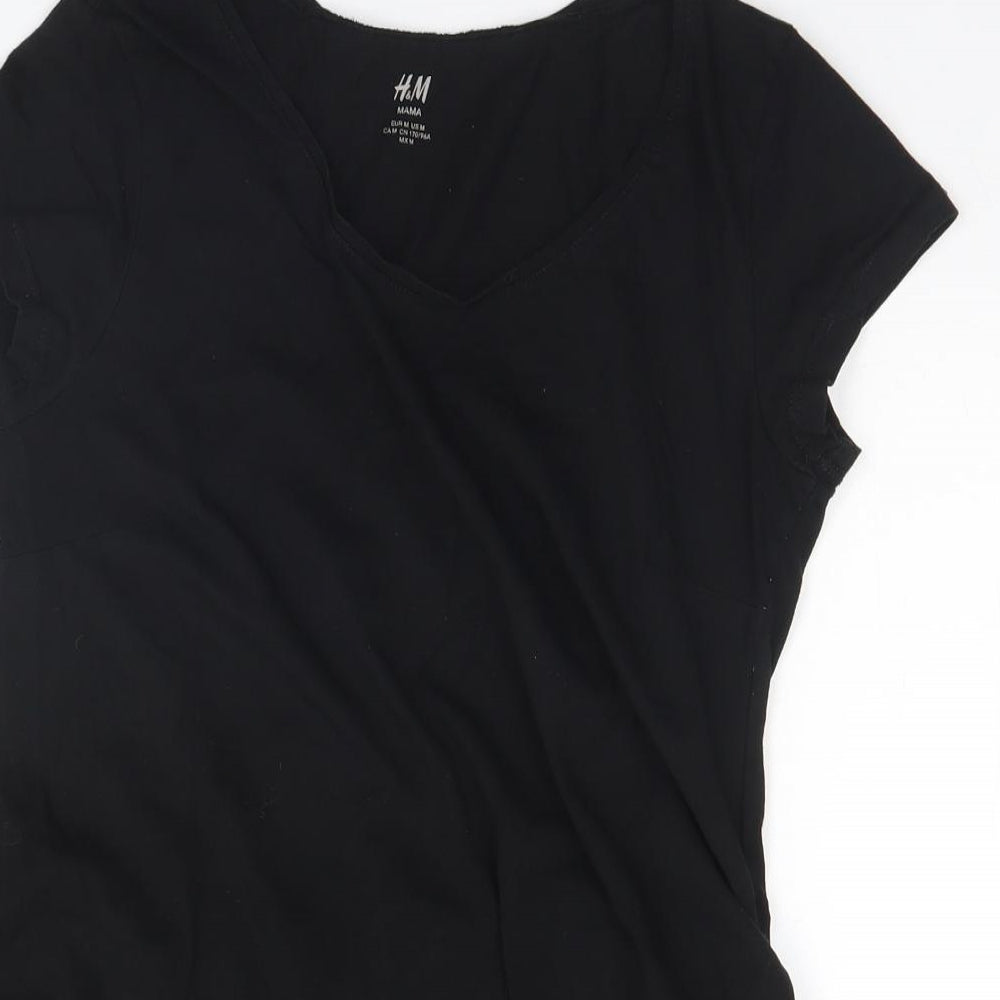 Womens UK Size M H&M Black Basic T-Shirt