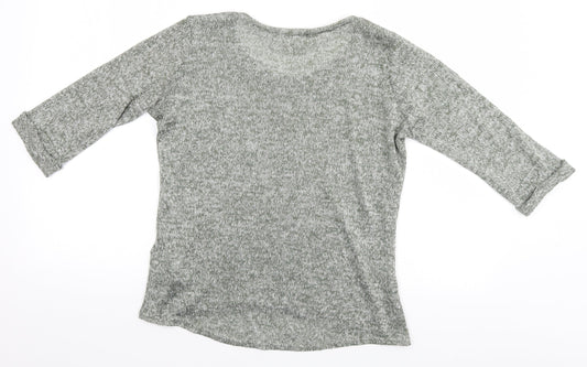 Womens UK Size 10 New Look Beige Basic T-Shirt