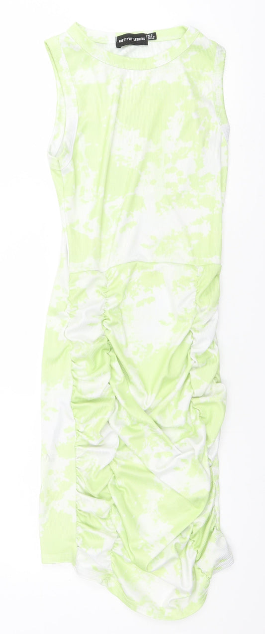 PRETTYLITTLETHING Womens Yellow   Pencil Dress  Size 8