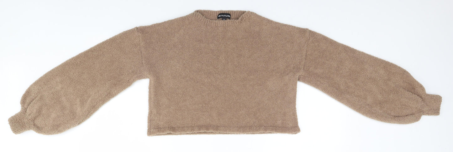 Womens UK Size S PRETTYLITTLETHING Brown Pullover Jumper