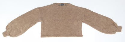 Womens UK Size S PRETTYLITTLETHING Brown Pullover Jumper