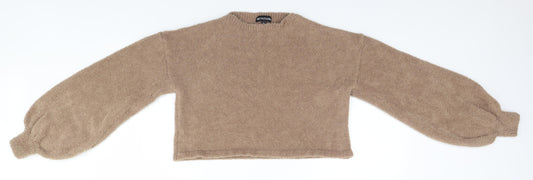 Womens UK Size S PRETTYLITTLETHING Brown Pullover Jumper