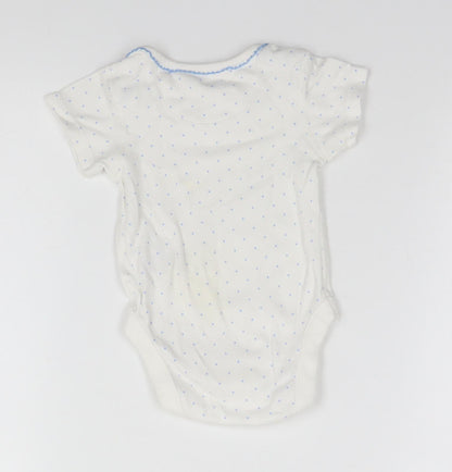 Marks and Spencer Baby White Polka Dot  Leotard One-Piece Size 0-3 Months