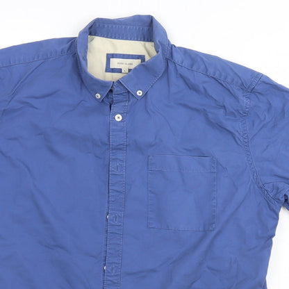 River Island Mens Blue    Button-Up Size L