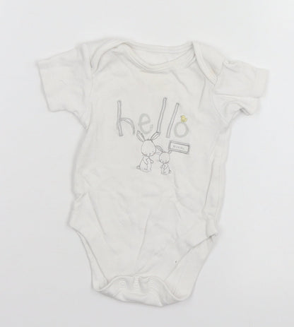 George Baby White   Leotard One-Piece Size 3-6 Months  - Hello, Bunny