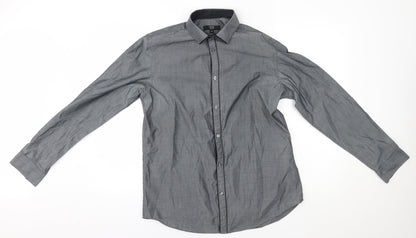 George Mens Grey    Button-Up Size 16