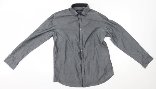 George Mens Grey    Button-Up Size 16