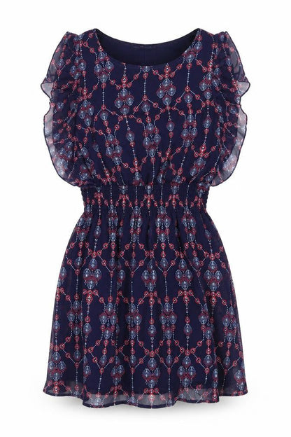 Atmosphere Womens Blue Fair Isle  A-Line  Size 10