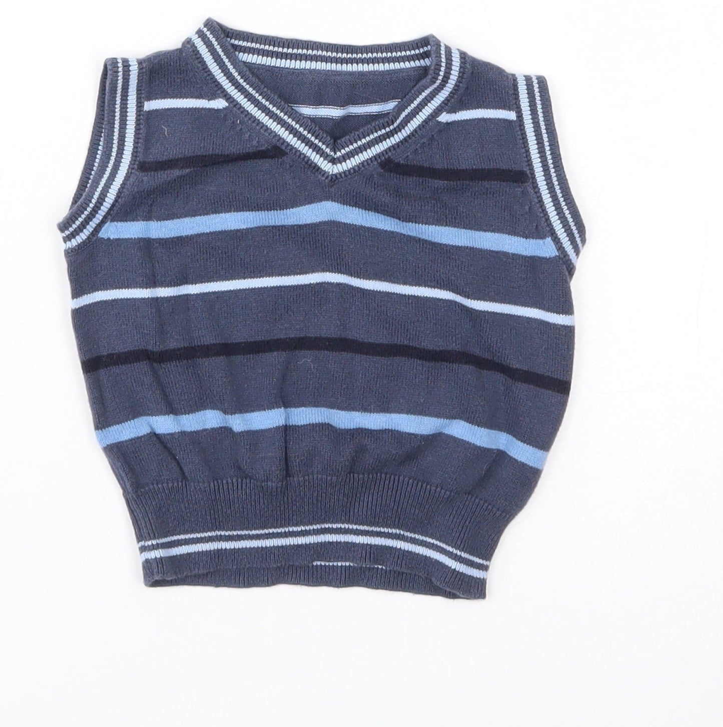 Matalan Baby Blue Striped  Vest Jumper Size 0-3 Months