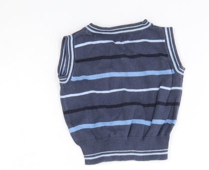 Matalan Baby Blue Striped  Vest Jumper Size 0-3 Months