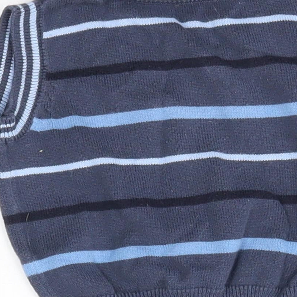 Matalan Baby Blue Striped  Vest Jumper Size 0-3 Months