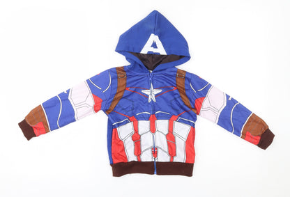 vogue fashion Boys Blue   Full Zip Hoodie Size 5 Years  - captain america