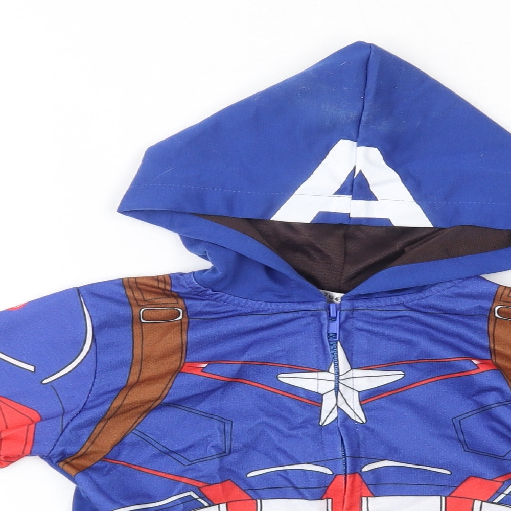 vogue fashion Boys Blue   Full Zip Hoodie Size 5 Years  - captain america